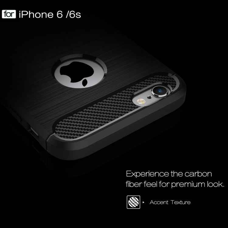 For iPhone 6 & 6s Brushed Texture Fiber TPU Rugged Armor Protective Case