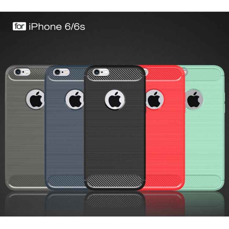 For iPhone 6 & 6s Brushed Texture Fiber TPU Rugged Armor Protective Case