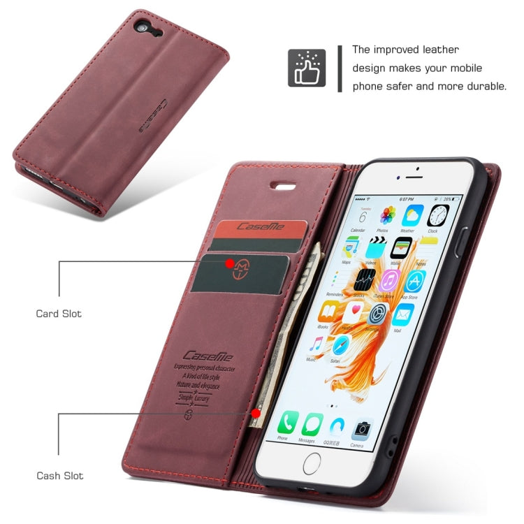 CaseMe-013 Multifunctional Retro Frosted Horizontal Flip Leather Case for iPhone 6 / 6s, with Card Slot & Holder & Wallet