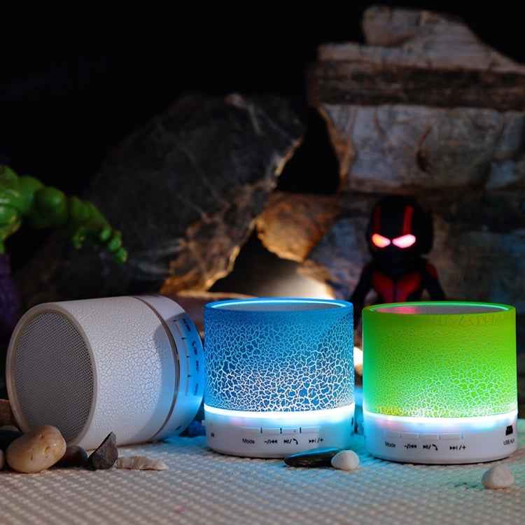 A9 Mini Portable Glare Crack Bluetooth Stereo Speaker with LED Light, Built-in MIC, Support Hands-free Calls & TF Card