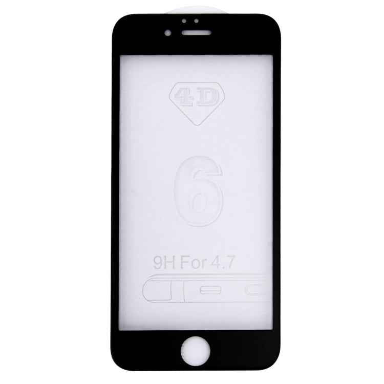 For iPhone 6 & 6s 0.26mm 9H Surface Hardness 4D Curverd Arc Explosion-proof HD Silk-screen Tempered Glass Full Screen Film
