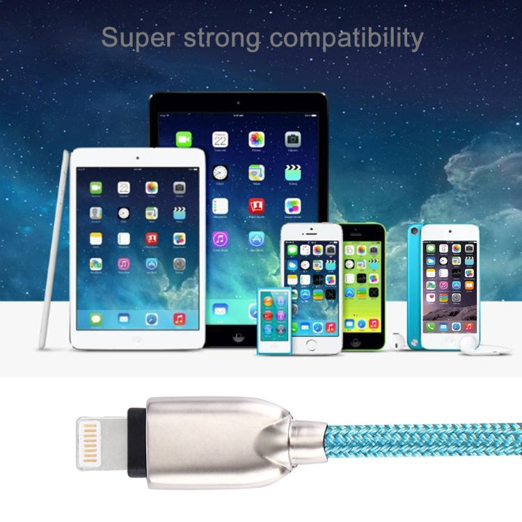 1m Woven 108 Copper Cores 8 Pin to USB Data Sync Charging Cable for iPhone, iPad