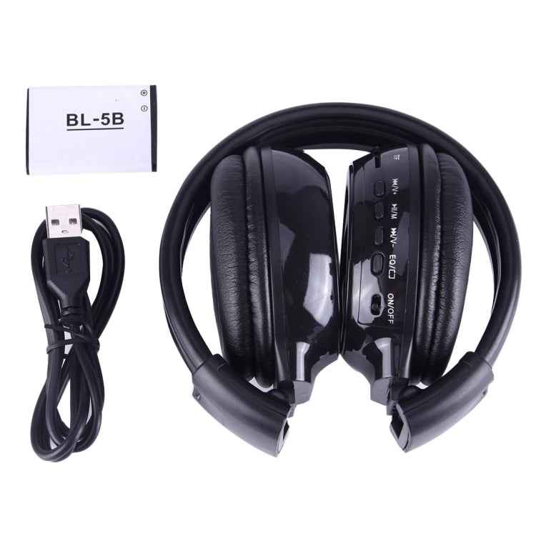BS-N65 Headband Folding Stereo HiFi Wireless Headphone Headset with LCD Screen & TF Card Slot & LED Indicator Light & FM Function