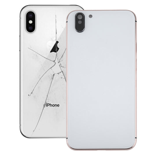 5 in 1 Full Assembly Metal Housing Cover with Appearance Imitation of iX for iPhone 6, Including Back Cover & Card Tray & Volume Control Key & Power Button & Mute Switch Vibrator Key, No Headphone Jack (Gold+White), For iP6 to iPX