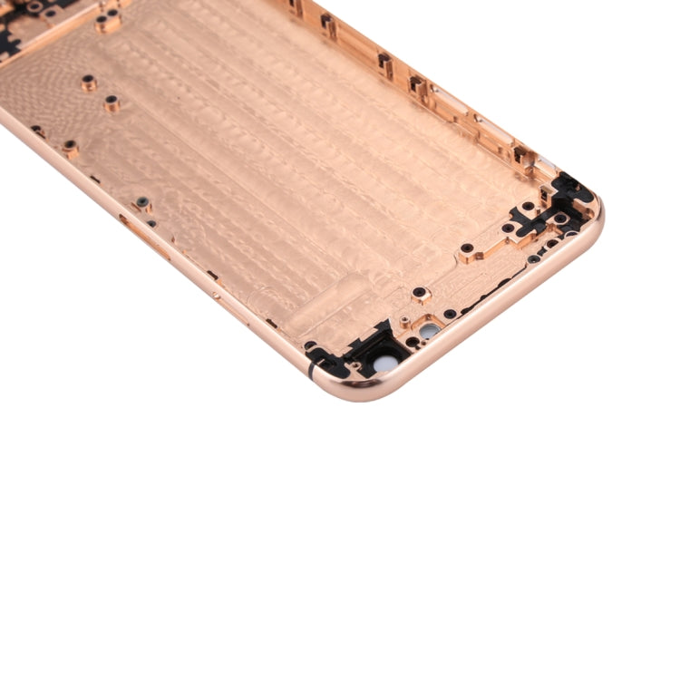 5 in 1 Full Assembly Metal Housing Cover with Appearance Imitation of iX for iPhone 6, Including Back Cover & Card Tray & Volume Control Key & Power Button & Mute Switch Vibrator Key, No Headphone Jack (Gold+White), For iP6 to iPX