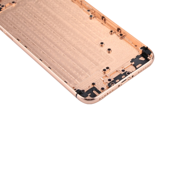5 in 1 Full Assembly Metal Housing Cover with Appearance Imitation of iX for iPhone 6, Including Back Cover & Card Tray & Volume Control Key & Power Button & Mute Switch Vibrator Key, No Headphone Jack (Gold+White), For iP6 to iPX