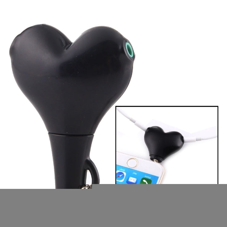 1 Male to 2 Females 3.5mm Jack Plug Multi-function Heart Shaped Earphone Audio Video Splitter Adapter with Key Chain for iPhone, iPad, iPod, Samsung, Xiaomi, HTC and Other 3.5 mm Audio Interface Electronic Digital Products