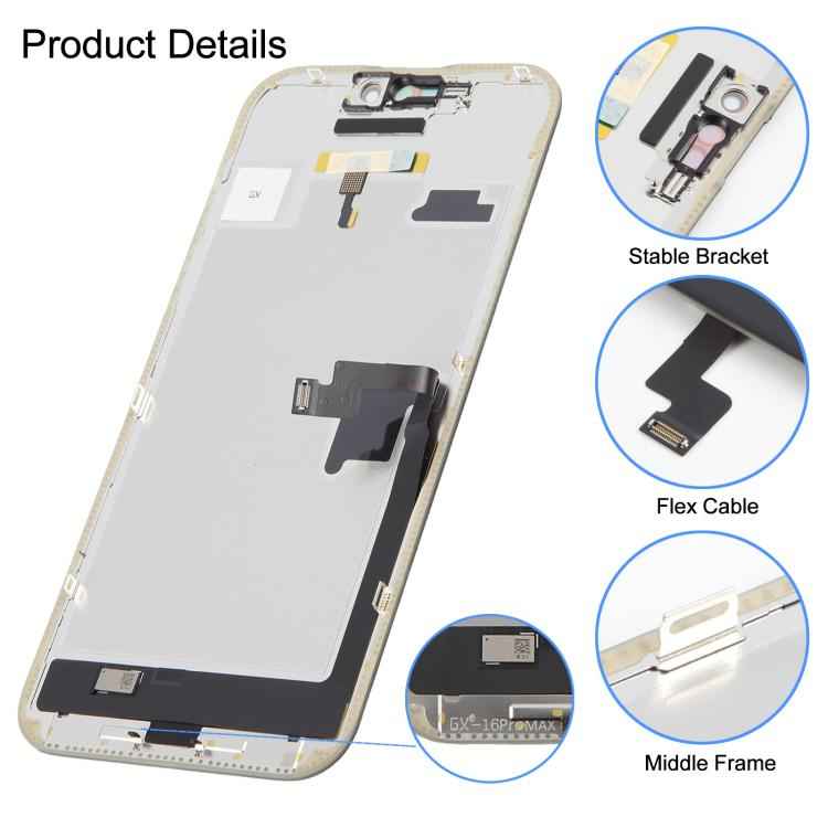 GX Soft OLED Screen For iPhone 16 Pro Max, For iPhone 16 Pro Max(GX Soft LCD)