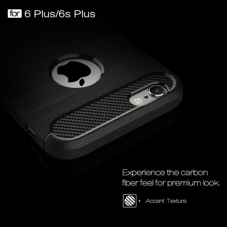 For iPhone 6 Plus & 6s Plus Brushed Texture Fiber TPU Rugged Armor Protective Case, For iPhone 6 Plus & 6s Plus