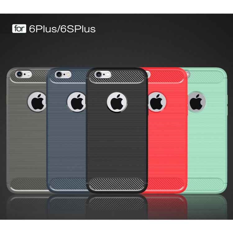 For iPhone 6 Plus & 6s Plus Brushed Texture Fiber TPU Rugged Armor Protective Case