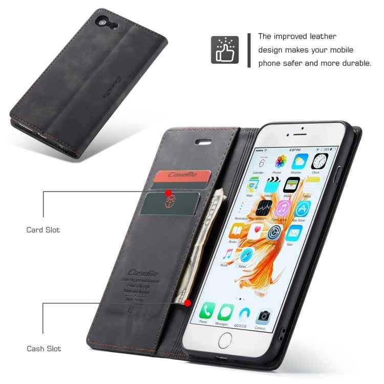 CaseMe-013 Multifunctional Retro Frosted Horizontal Flip Leather Case for iPhone 6 Plus / 6s Plus, with Card Slot & Holder & Wallet