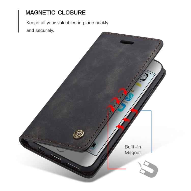 CaseMe-013 Multifunctional Retro Frosted Horizontal Flip Leather Case for iPhone 6 Plus / 6s Plus, with Card Slot & Holder & Wallet