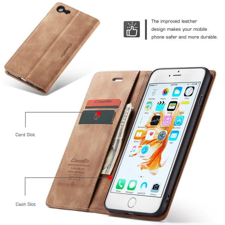 CaseMe-013 Multifunctional Retro Frosted Horizontal Flip Leather Case for iPhone 6 Plus / 6s Plus, with Card Slot & Holder & Wallet