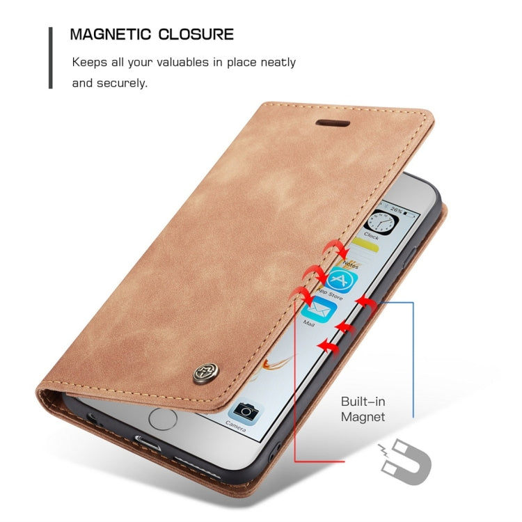 CaseMe-013 Multifunctional Retro Frosted Horizontal Flip Leather Case for iPhone 6 Plus / 6s Plus, with Card Slot & Holder & Wallet
