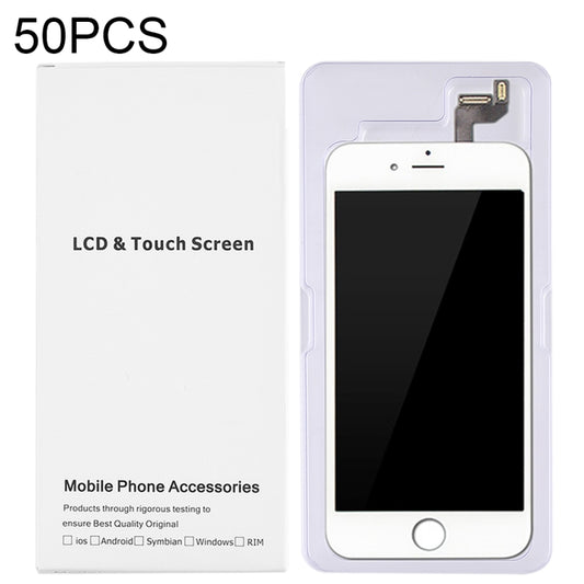 50 PCS Cardboard Packaging White Box for iPhone 6s Plus & 6 Plus LCD Screen, Packaging Box for 6s Plus & 6 Plus
