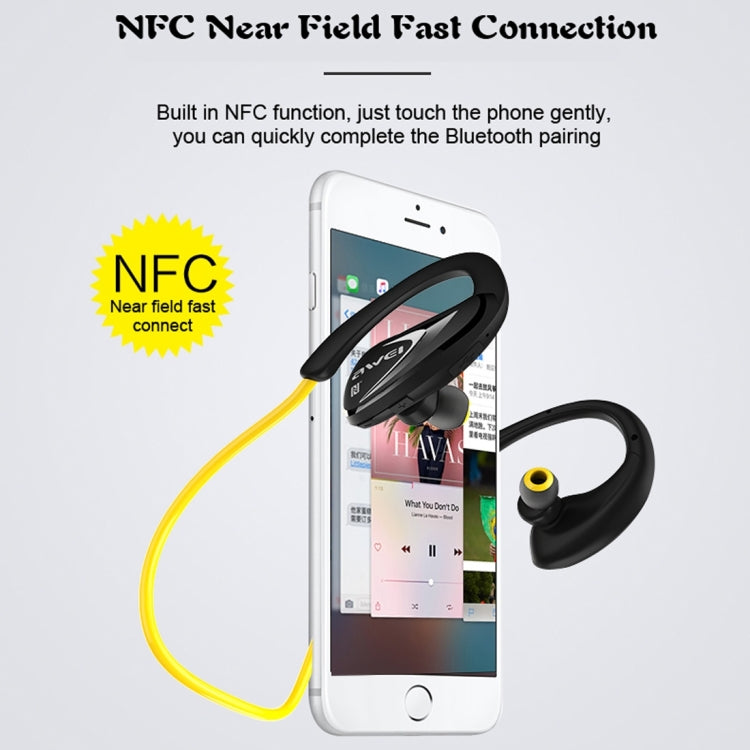 AWEI A880BL Wireless Sport Bluetooth Stereo Earphone with Mic, Support Handfree Call & NFC Function for iPhone, Samsung, HTC, Sony and other Smartphones