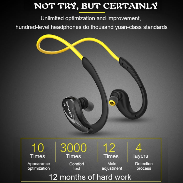 AWEI A880BL Wireless Sport Bluetooth Stereo Earphone with Mic, Support Handfree Call & NFC Function for iPhone, Samsung, HTC, Sony and other Smartphones