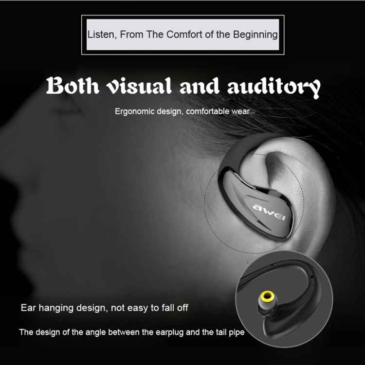 AWEI A880BL Wireless Sport Bluetooth Stereo Earphone with Mic, Support Handfree Call & NFC Function for iPhone, Samsung, HTC, Sony and other Smartphones