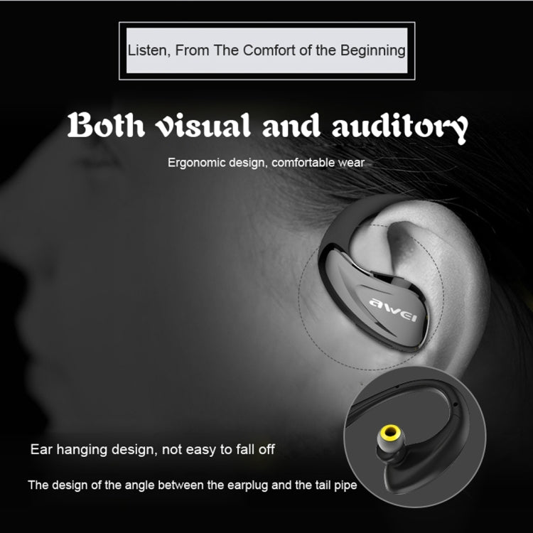 AWEI A880BL Wireless Sport Bluetooth Stereo Earphone with Mic, Support Handfree Call & NFC Function for iPhone, Samsung, HTC, Sony and other Smartphones