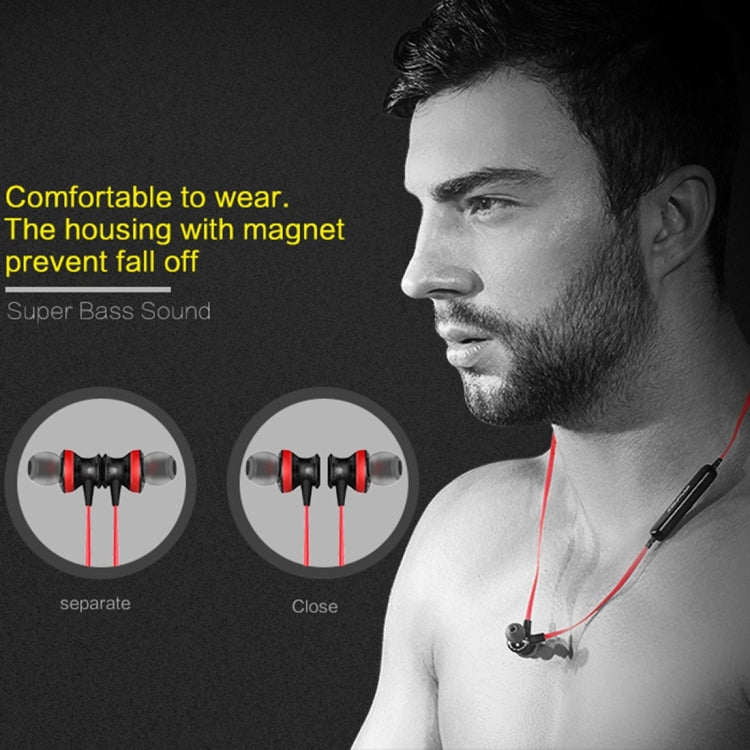 AWEI A980BL Wireless Sport Magnetic Bluetooth Earphone with Wire Control , Support Handfree Call