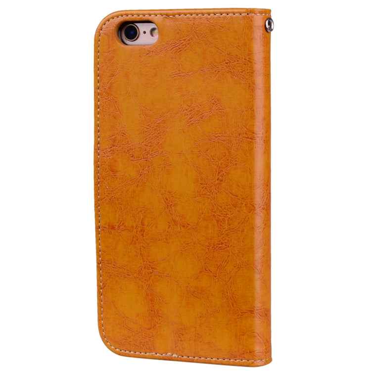For iPhone 6 Plus & 6s Plus Business Style Oil Wax Texture Horizontal Flip Leather Case with Holder & Card Slots & Wallet