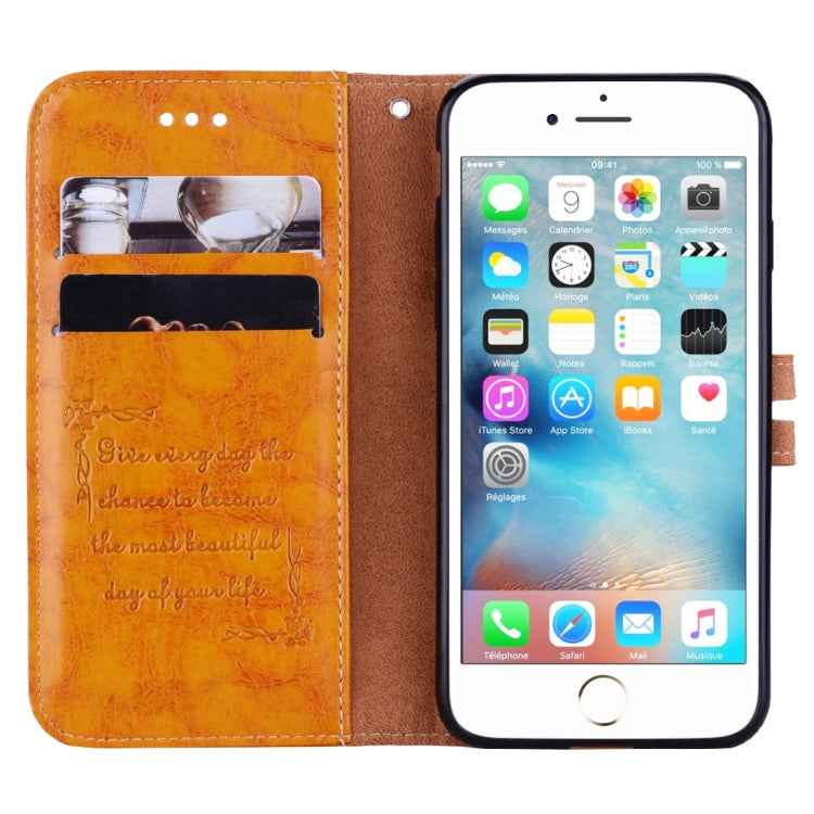 For iPhone 6 Plus & 6s Plus Business Style Oil Wax Texture Horizontal Flip Leather Case with Holder & Card Slots & Wallet