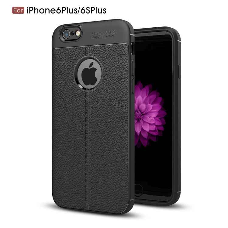 For iPhone 6 Plus & 6s Plus Litchi Texture TPU Protective Back Cover Case