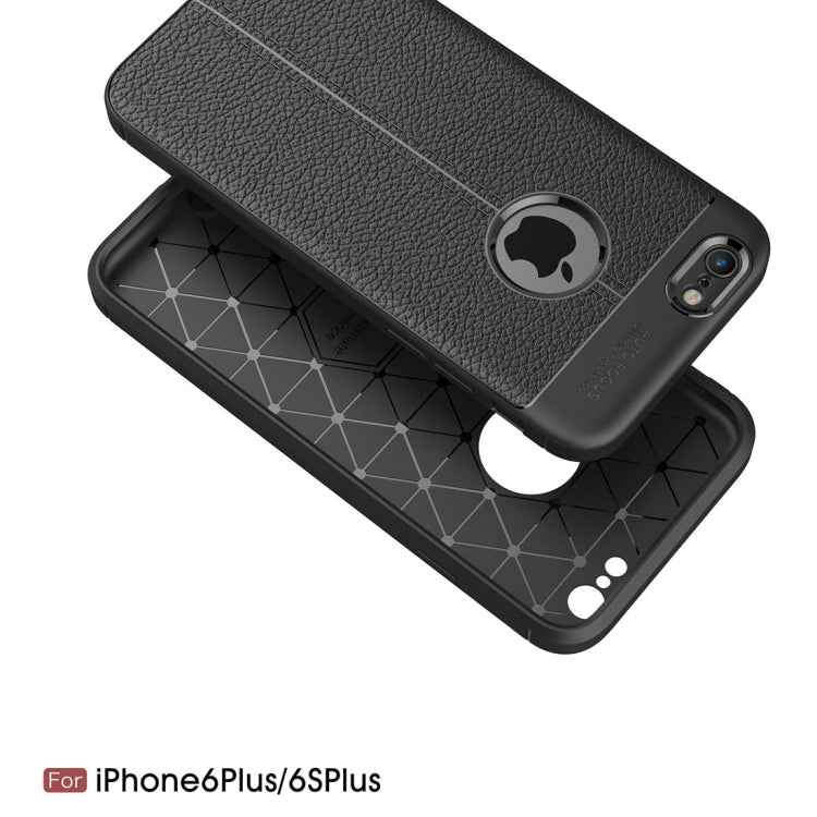 For iPhone 6 Plus & 6s Plus Litchi Texture TPU Protective Back Cover Case