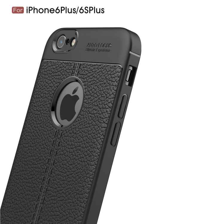For iPhone 6 Plus & 6s Plus Litchi Texture TPU Protective Back Cover Case