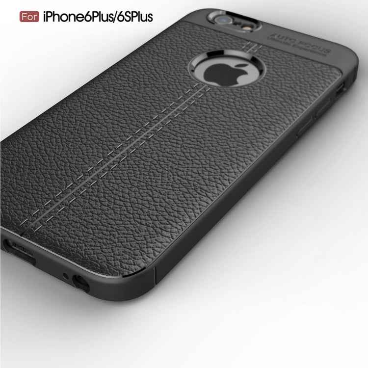 For iPhone 6 Plus & 6s Plus Litchi Texture TPU Protective Back Cover Case