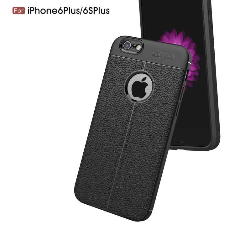 For iPhone 6 Plus & 6s Plus Litchi Texture TPU Protective Back Cover Case