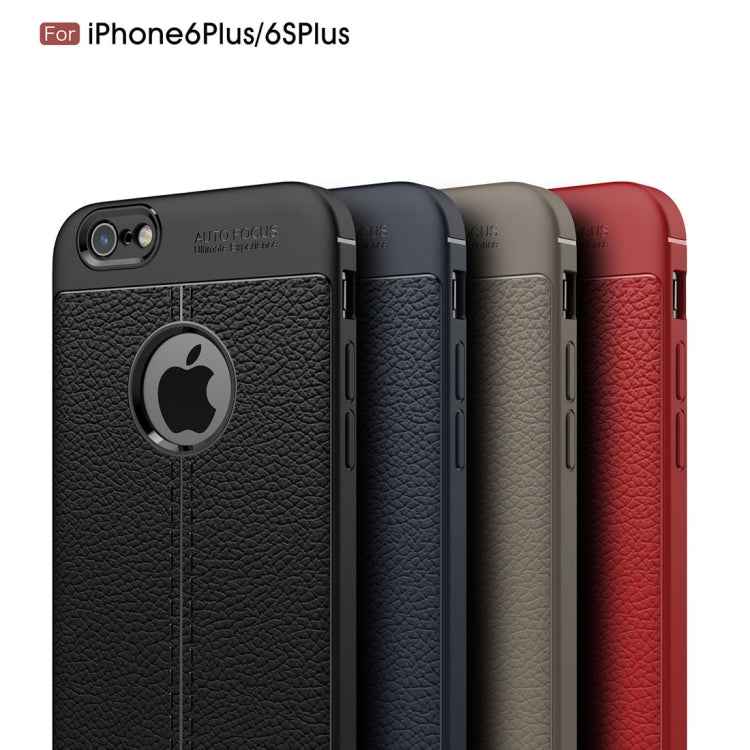 For iPhone 6 Plus & 6s Plus Litchi Texture TPU Protective Back Cover Case