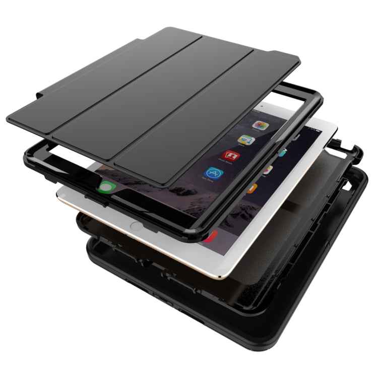 For iPad 9.7 (2018) & iPad 9.7 (2017) 3-fold Magnetic Protective Case with Smart Cover Auto-sleep & Awake Function
