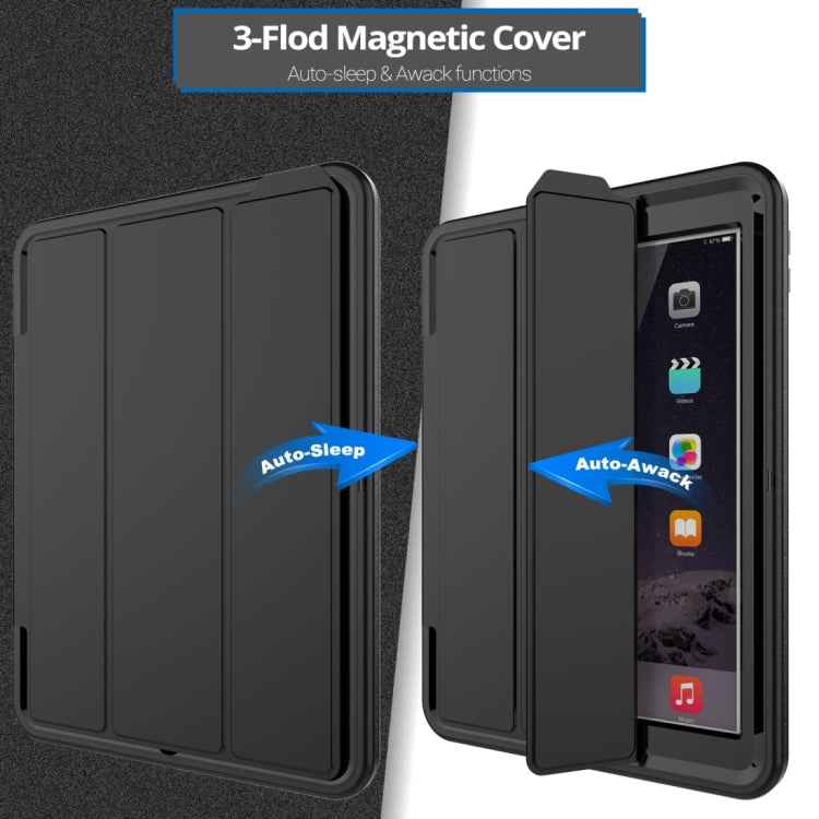 For iPad 9.7 (2018) & iPad 9.7 (2017) 3-fold Magnetic Protective Case with Smart Cover Auto-sleep & Awake Function