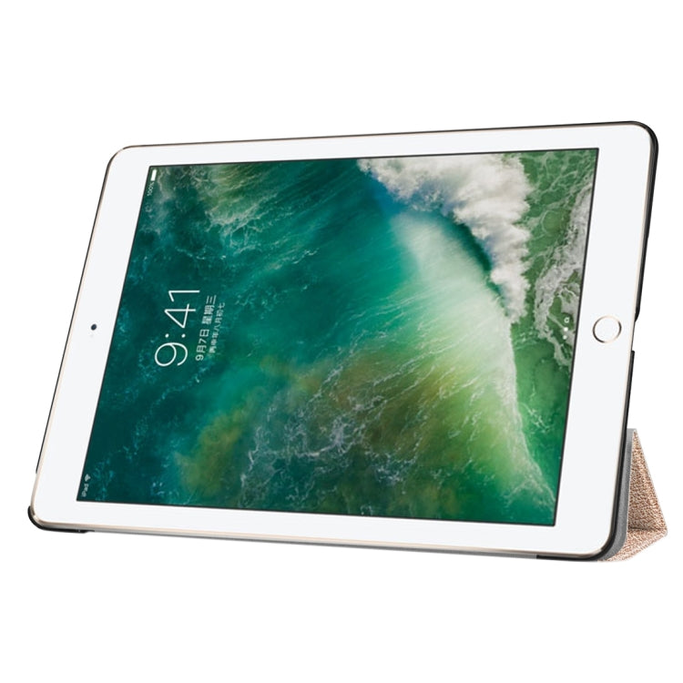 For iPad 9.7 (2018) & iPad 9.7 (2017) Custer Texture Horizontal Flip Leather Case with Three-folding Holder & Sleep / Wake-up Function