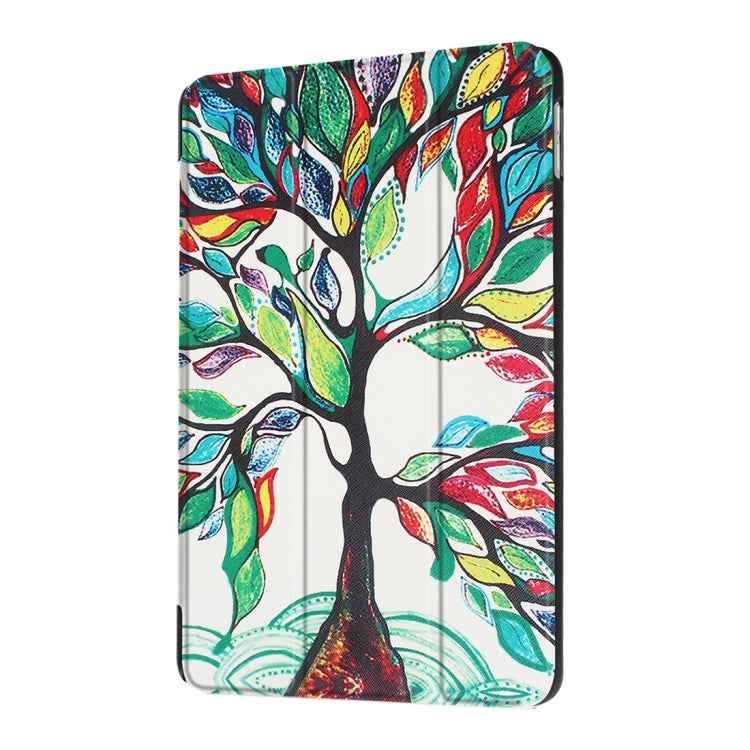 For iPad 9.7 (2018) & iPad 9.7 (2017) Cross Texture Painting  Pattern Horizontal Flip Leather Case with Three-folding Holder