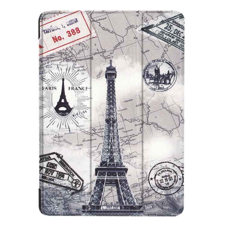 For iPad 9.7 (2018) & iPad 9.7 (2017) Cross Texture Painting  Pattern Horizontal Flip Leather Case with Three-folding Holder