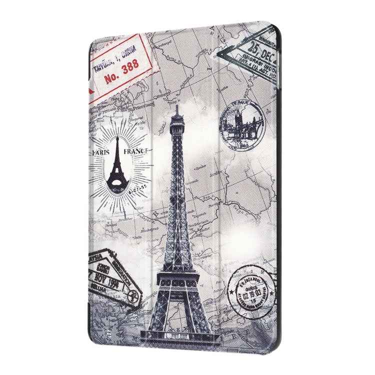 For iPad 9.7 (2018) & iPad 9.7 (2017) Cross Texture Painting  Pattern Horizontal Flip Leather Case with Three-folding Holder