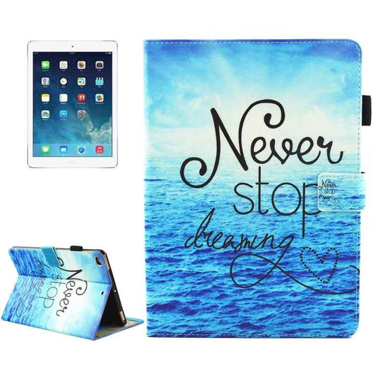 For iPad 9.7 (2018) & iPad 9.7 inch 2017 / iPad Air / iPad Air 2 Universal TIME TO PARTY Words Pattern Horizontal Flip Leather Protective Case with Holder & Card Slots