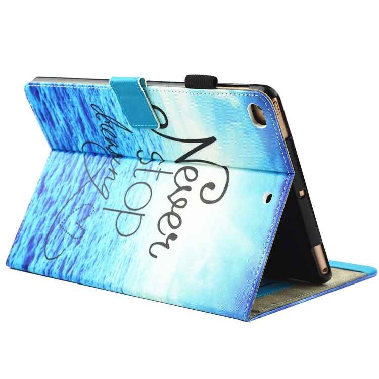 For iPad 9.7 (2018) & iPad 9.7 inch 2017 / iPad Air / iPad Air 2 Universal TIME TO PARTY Words Pattern Horizontal Flip Leather Protective Case with Holder & Card Slots