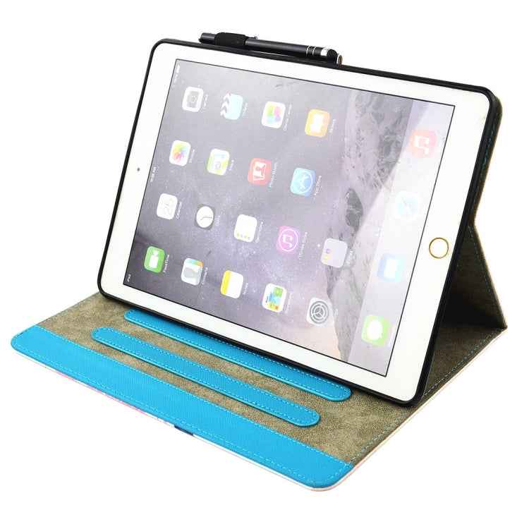 For iPad 9.7 (2018) & iPad 9.7 inch 2017 / iPad Air / iPad Air 2 Universal TIME TO PARTY Words Pattern Horizontal Flip Leather Protective Case with Holder & Card Slots
