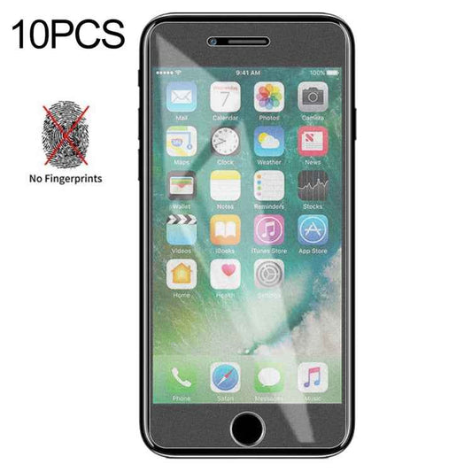 10 PCS Non-Full Matte Frosted Tempered Glass Film for iPhone SE 2020 / 8 / 7