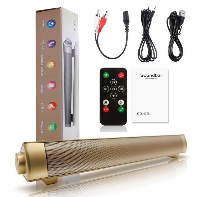 Soundbar LP-08 CE0152 USB MP3 Player 2.1CH Bluetooth Wireless Sound Bar Speaker with Remote Control, CE0152 Gold, CE0152 Black