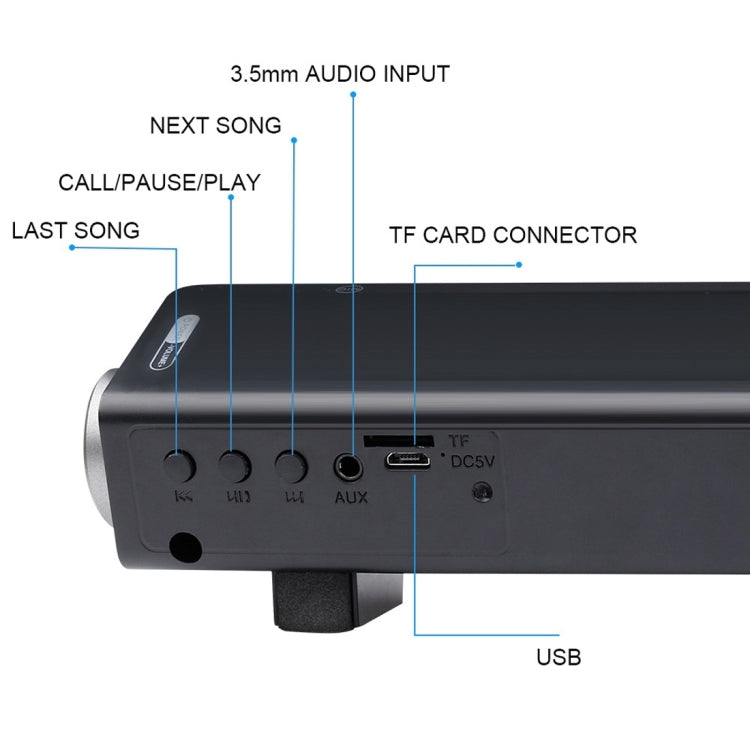 Soundbar LP-08 CE0152 USB MP3 Player 2.1CH Bluetooth Wireless Sound Bar Speaker with Remote Control, CE0152 Gold, CE0152 Black