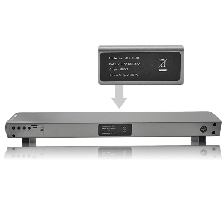 Soundbar LP-08 (CE0150) USB MP3 Player 2.1CH Bluetooth Wireless Sound Bar Speaker, CE0150 Silver, CE0150 Black