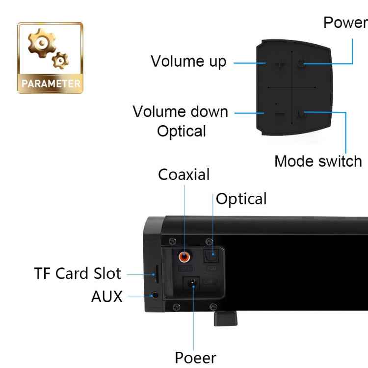 Soundbar LP-09 (CE0148) Home Theater Bluetooth Wireless Sound Bar Speaker with Remote Control