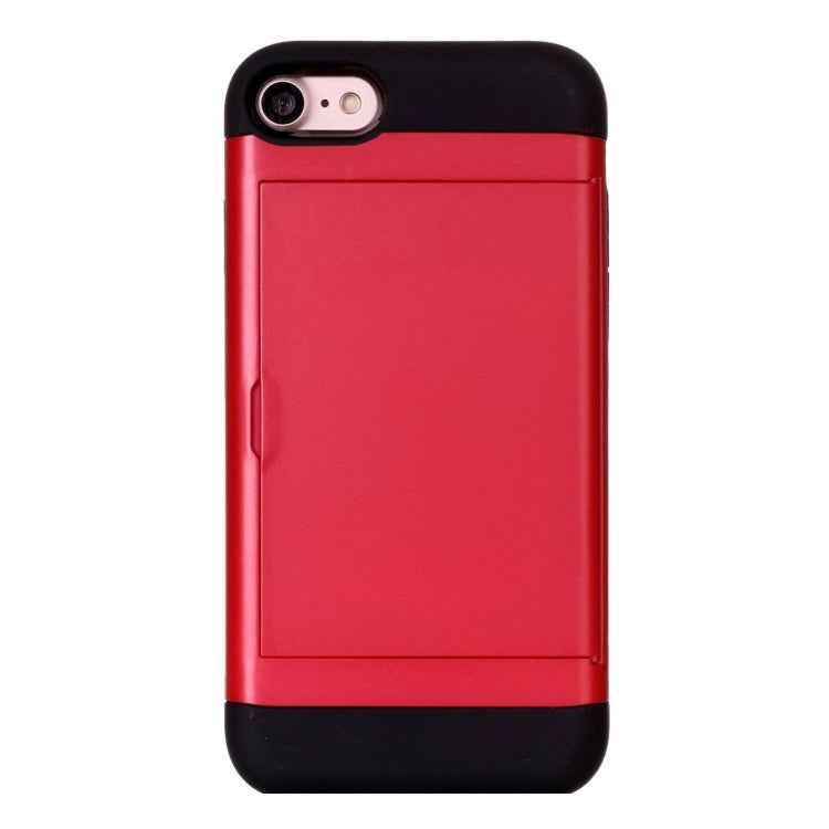 For  iPhone 8 & 7  Slide Style TPU + PC Combination Case with Card Slot
