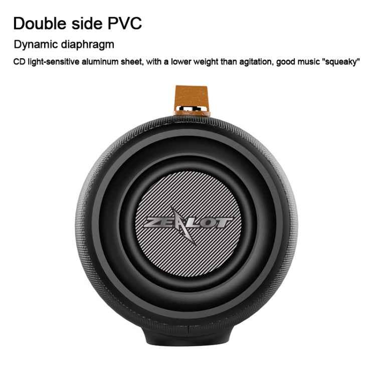 ZEALOT S27 Multifunctional Bass Wireless Bluetooth Speaker, Built-in Microphone, Support Bluetooth Call & AUX & TF Card & 1x93mm + 2x66mm Speakers