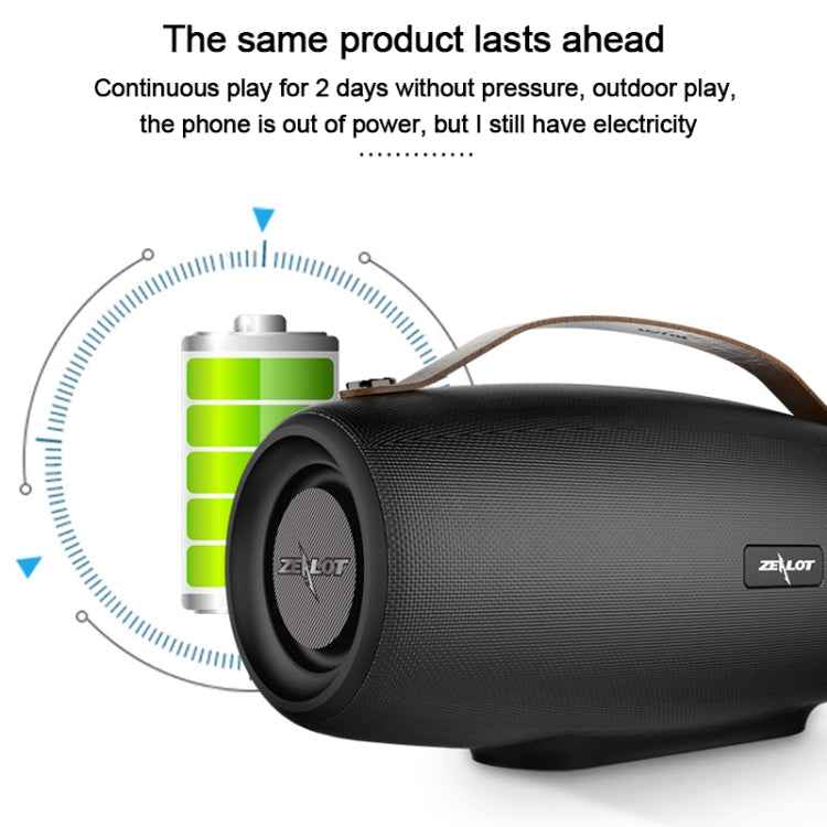 ZEALOT S27 Multifunctional Bass Wireless Bluetooth Speaker, Built-in Microphone, Support Bluetooth Call & AUX & TF Card & 1x93mm + 2x66mm Speakers