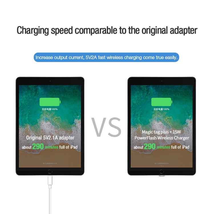 NILLKIN NKR01 For iPad 9.7 / 10.2 inch & iPad Air 10.5 inch & iPad Pro 10.5 inch Long Magic Tag Plus QI Standard Wireless Charging Receiver with 8 Pin Port